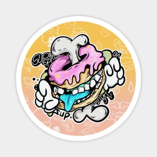 Dope donut character design Magnet